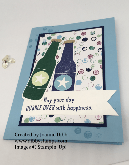 flat blue bottle birthday card