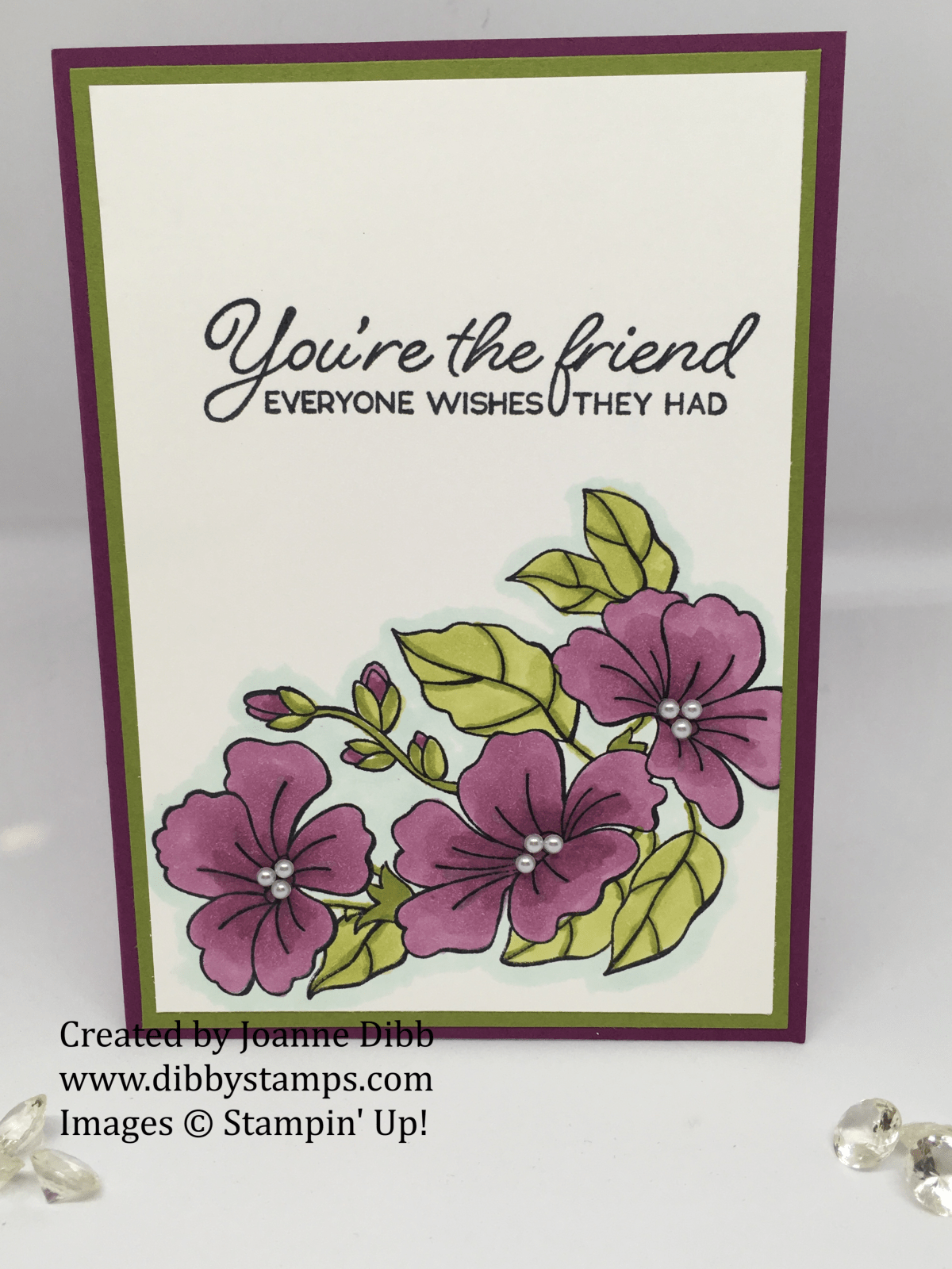 Rich Razzleberry Floral Friendship Card with Blended&nbsp;Seasons
