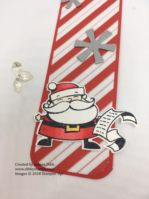 close up Santa's list bookmark
