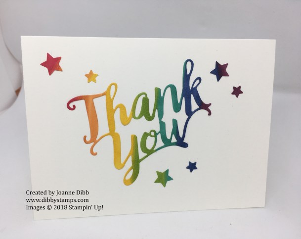 rainbow thank you card