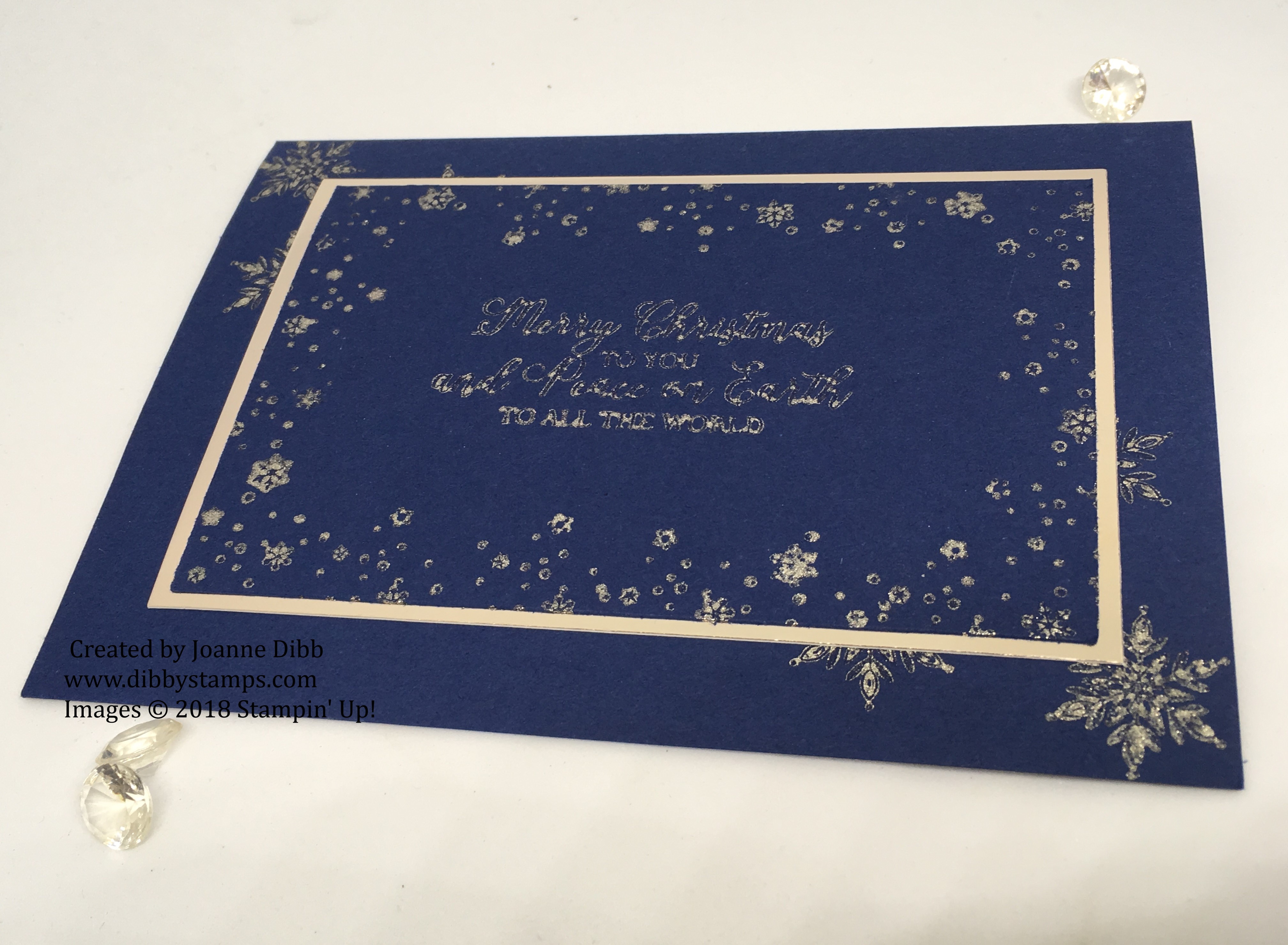 Champagne Shimmer Snowflake card flat