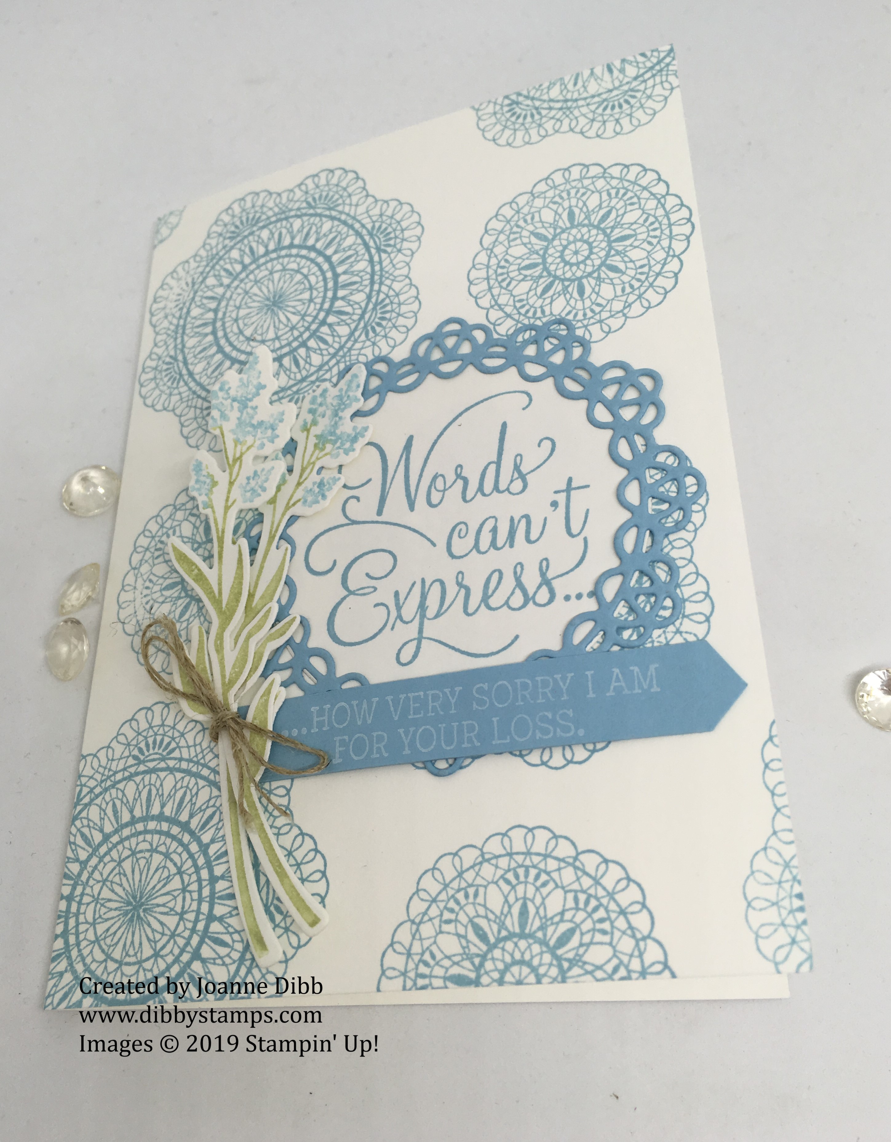 Sympathy Card with Dear Doily - flat