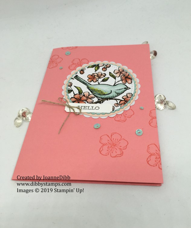 Flirty Flamingo Free as a Bird card - flat