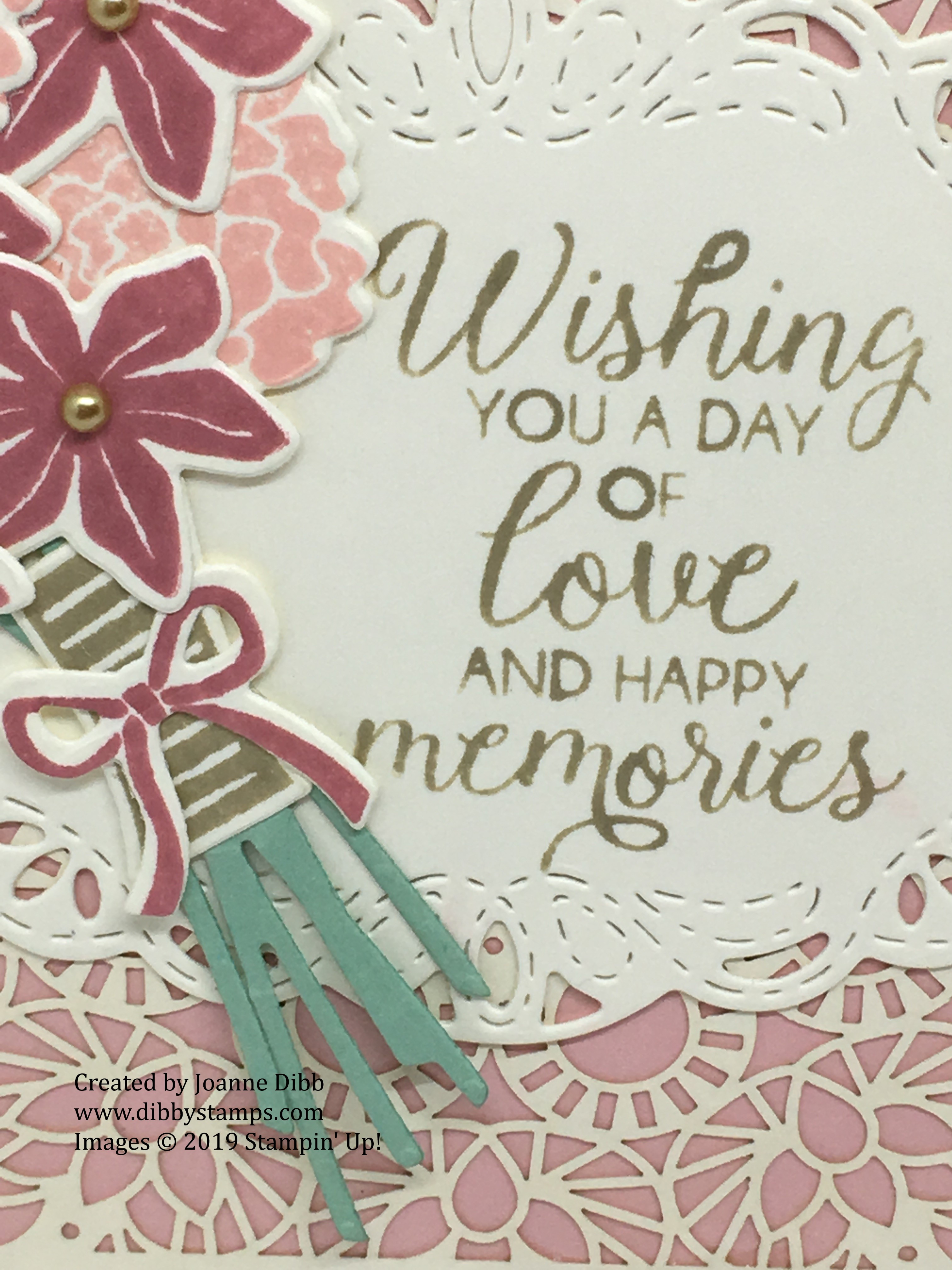 Beautiful Bouquet Wedding card - close up