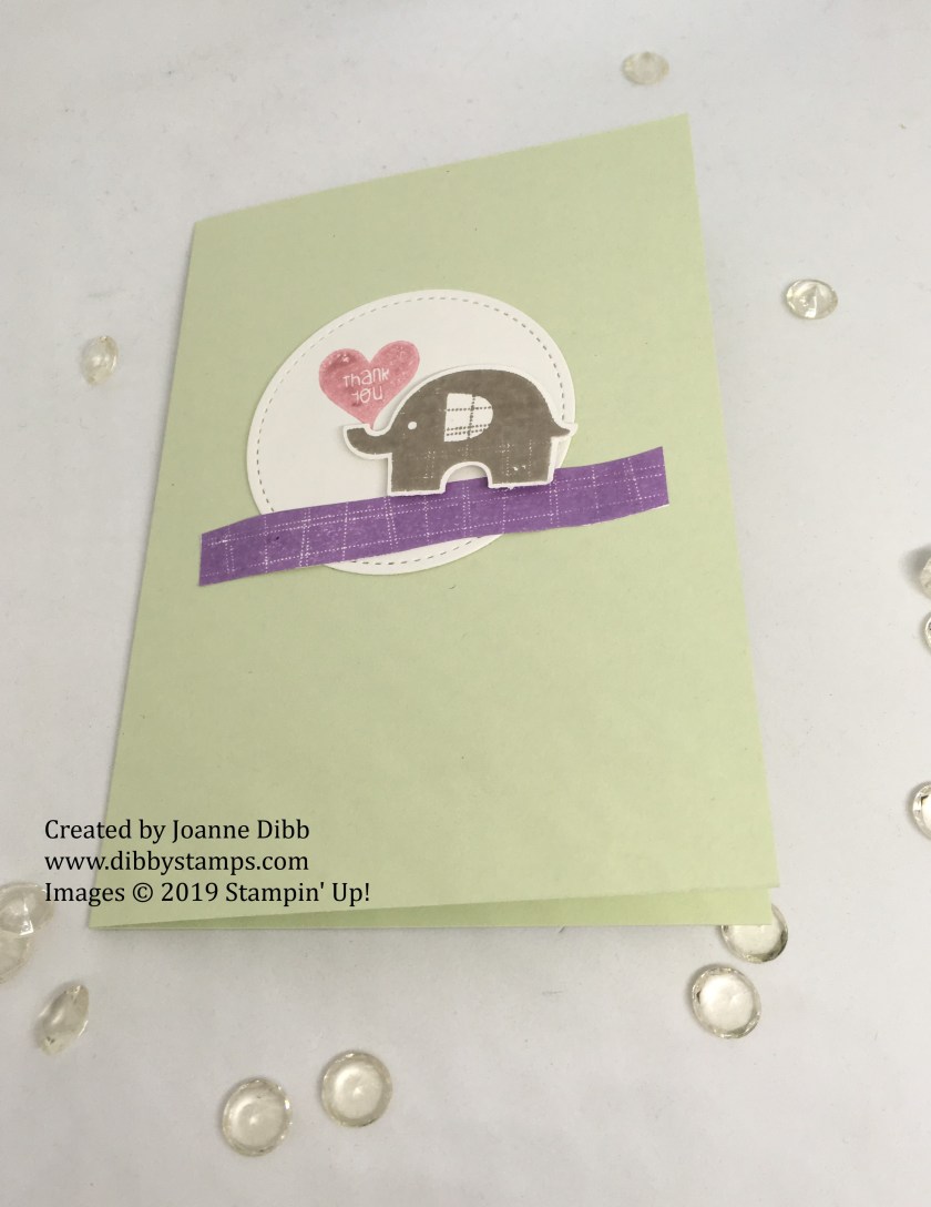 Little Elephant thank you card - flat