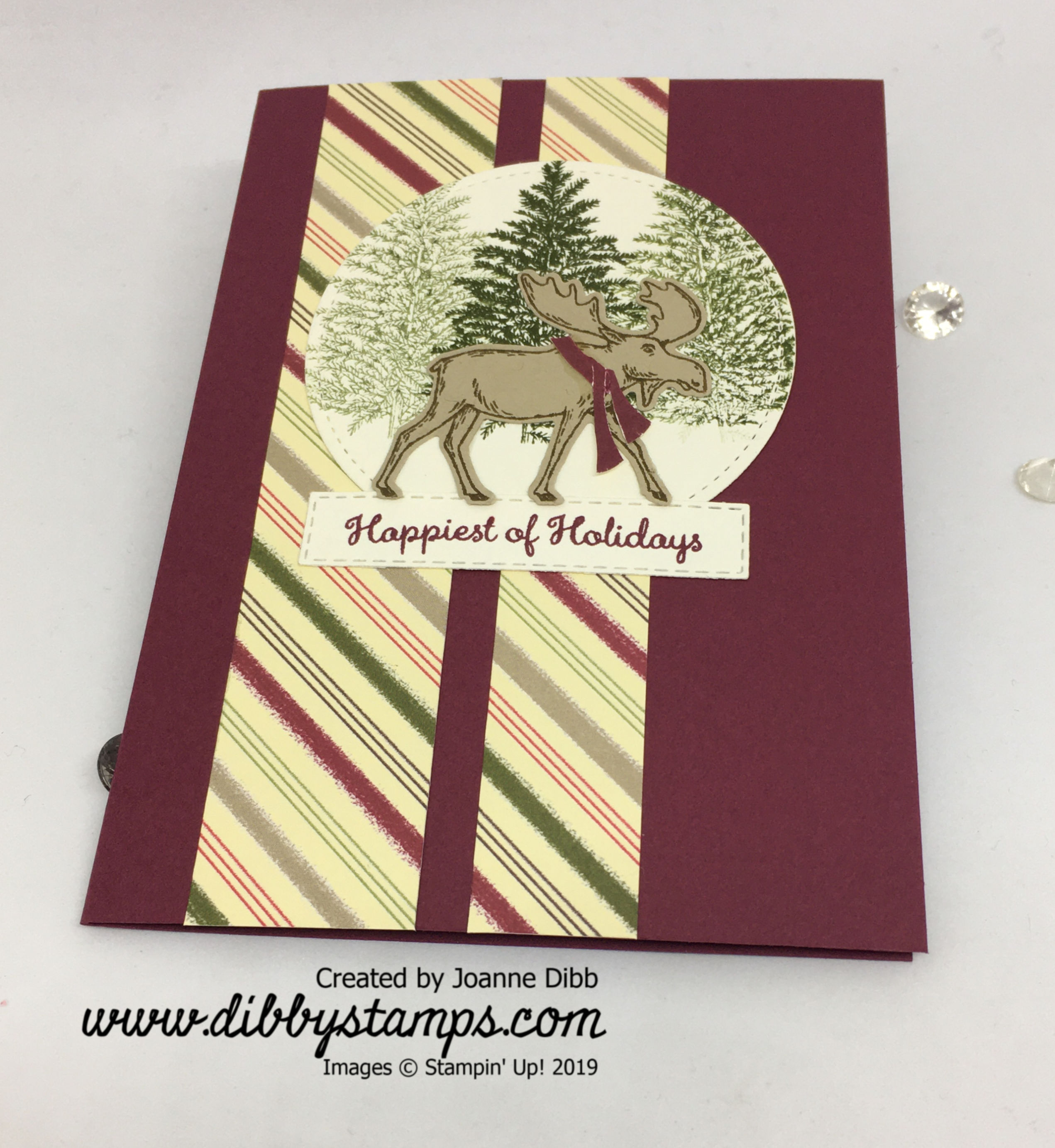 Merry Merlot Moose Card flat