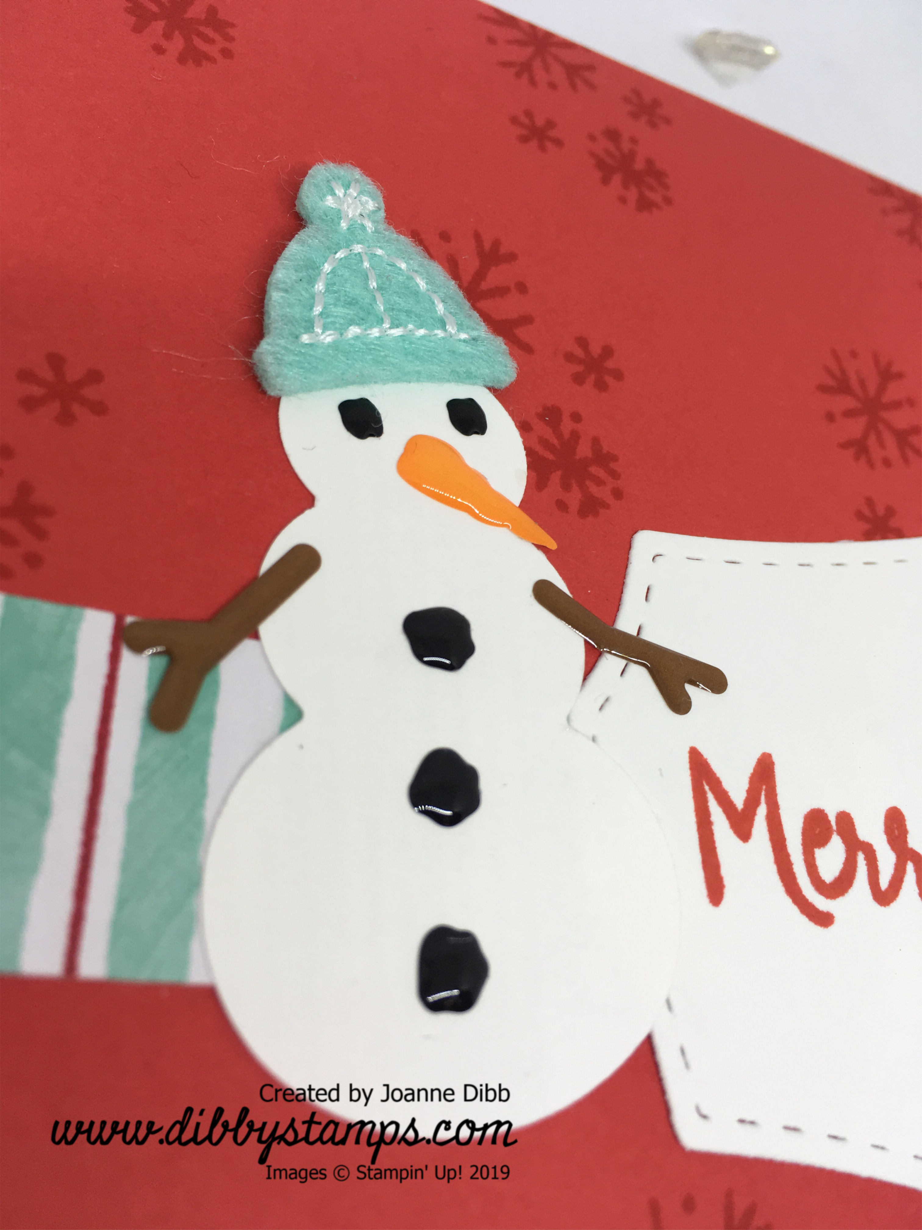 Simple Snowman Card Close Up