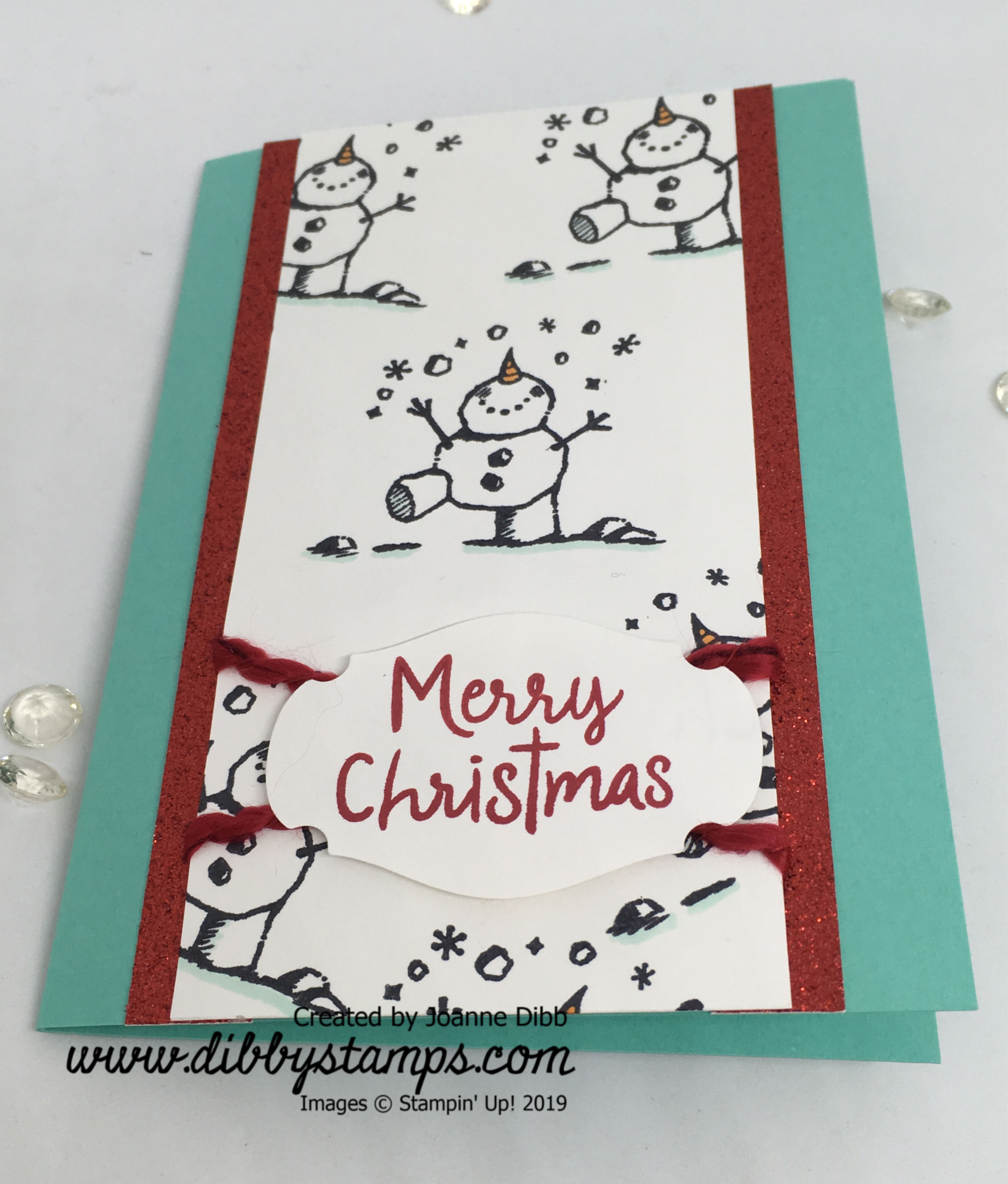Snowman Season Glimmer card flat