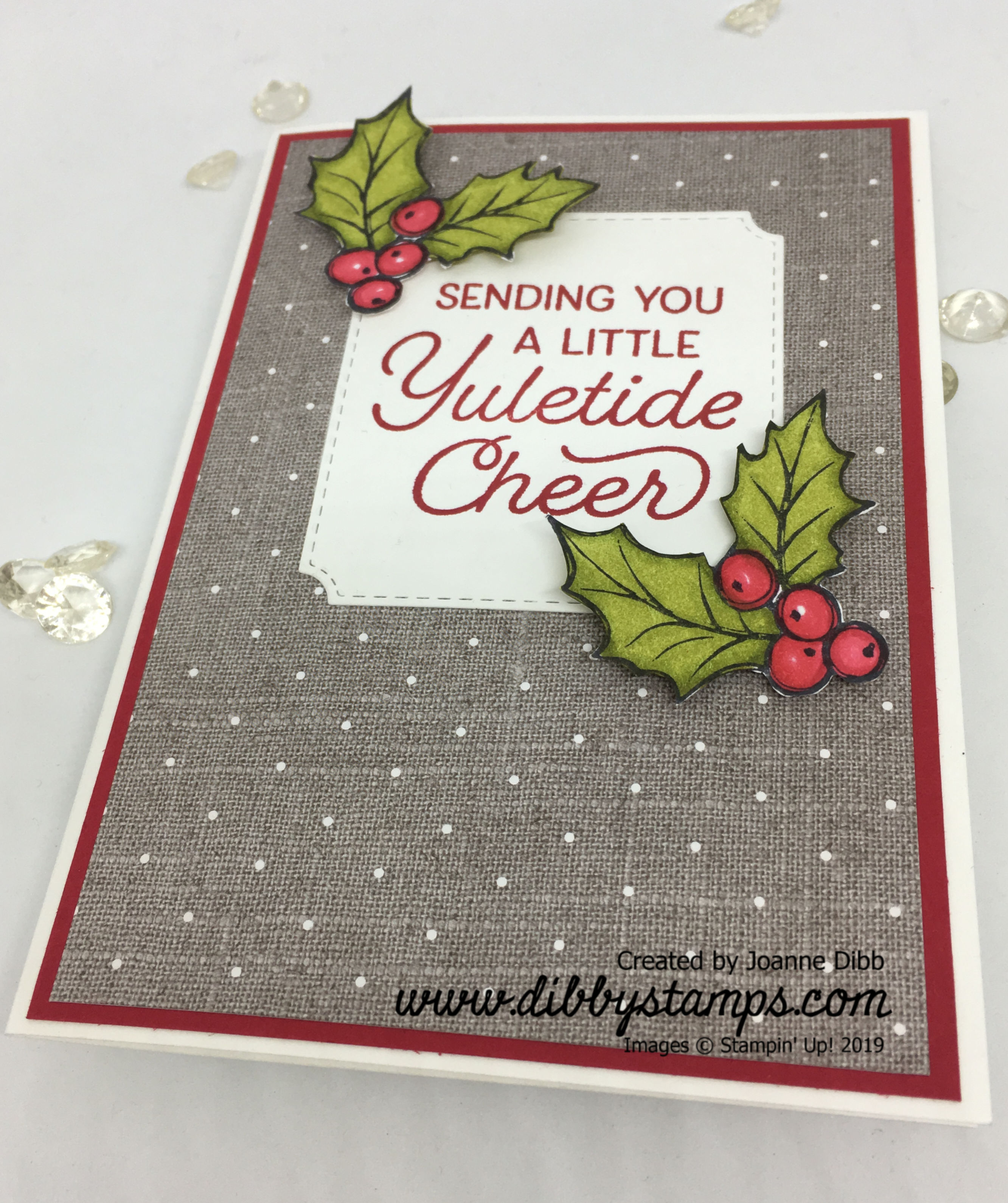 Yuletide Holly Card flat