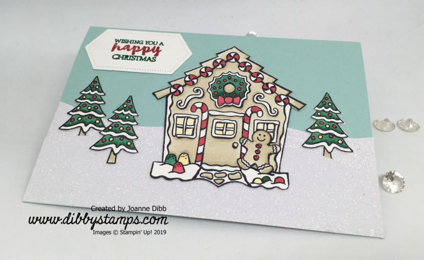 Yummy Christmas Gingerbread House card -flat