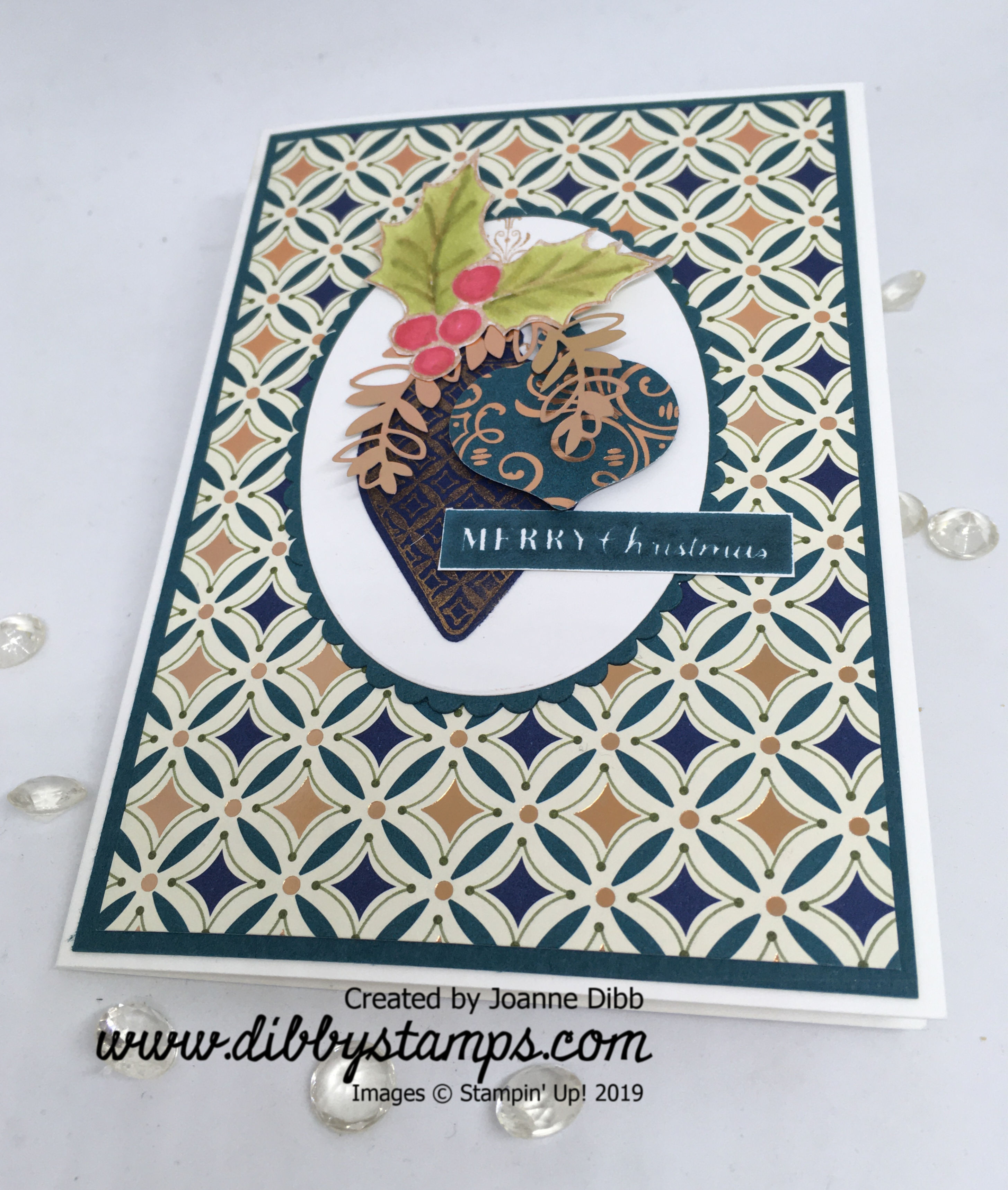 Christmas Baubles Card - flat