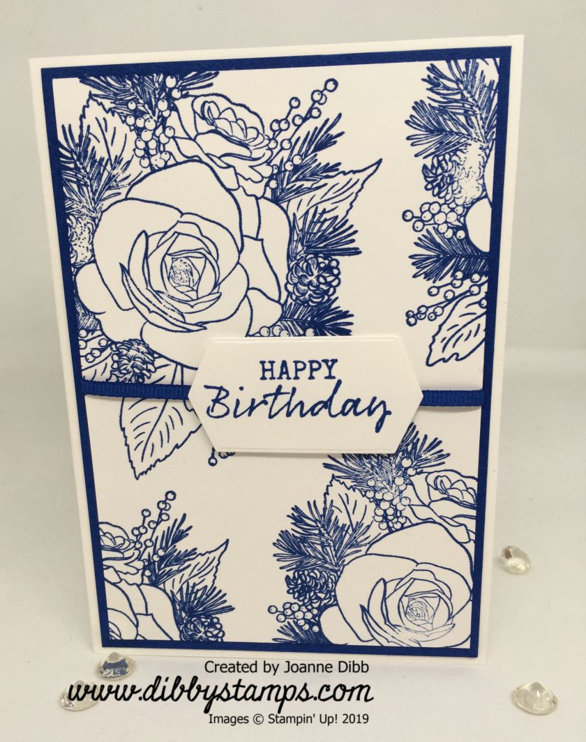 Christmas Rose Blueberry Bushell Birthday Card