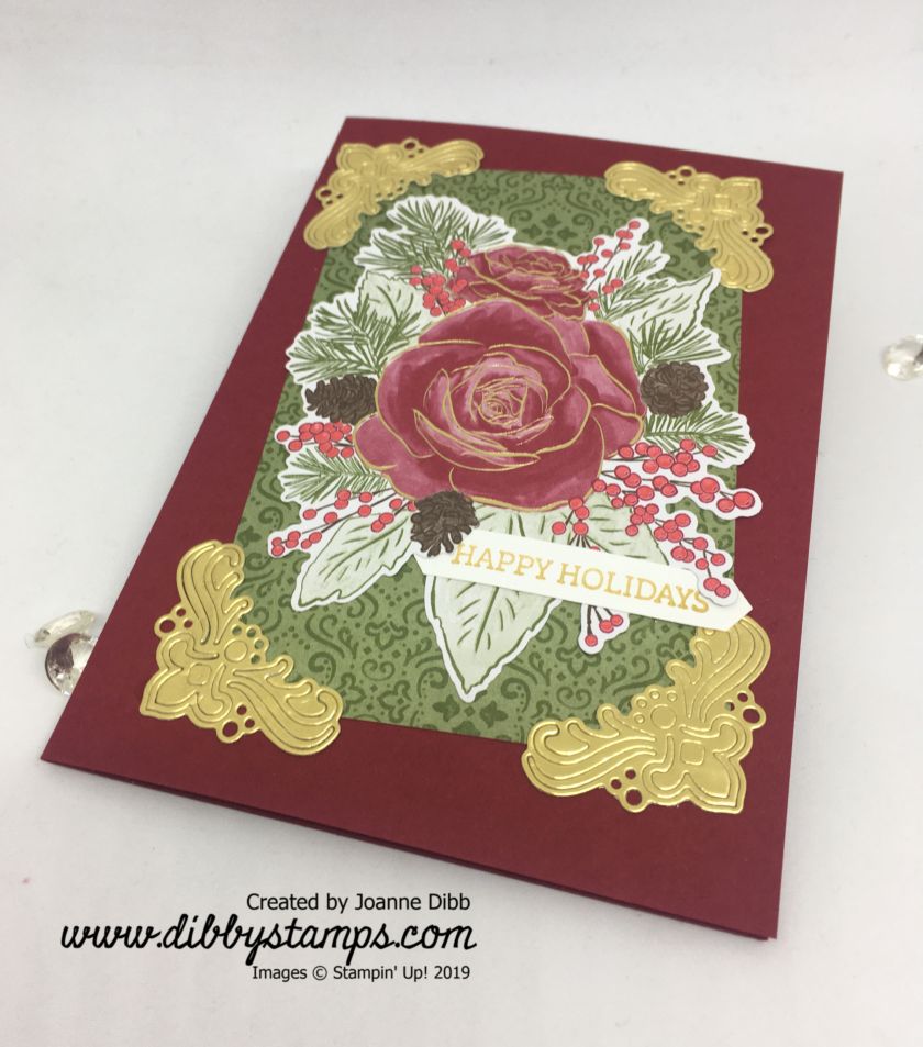 Christmastime Rose Card - flat