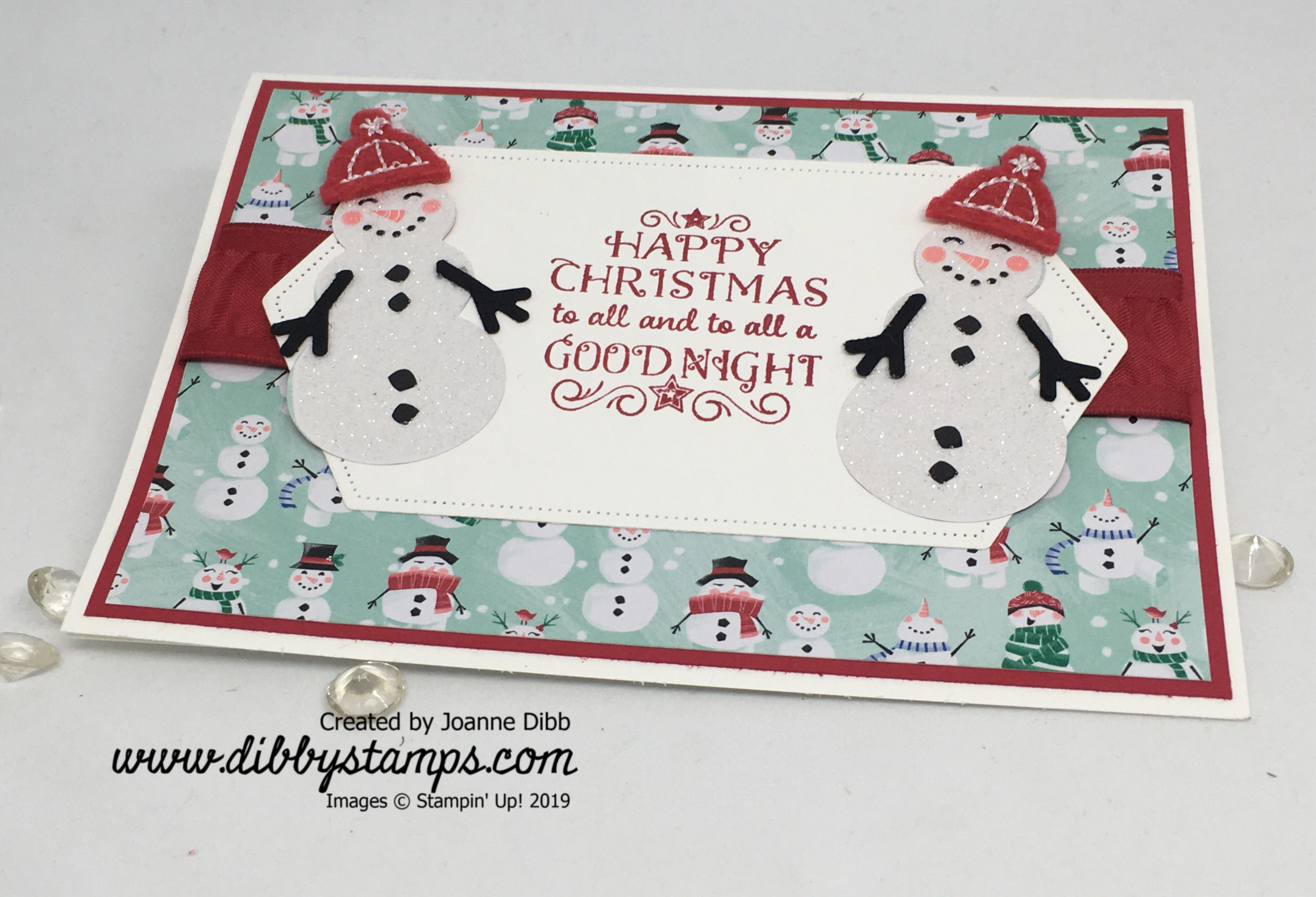 Glitter Snowmen Card - flat