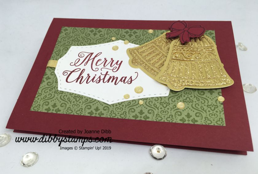 Gold Christmas Bells Card - flat