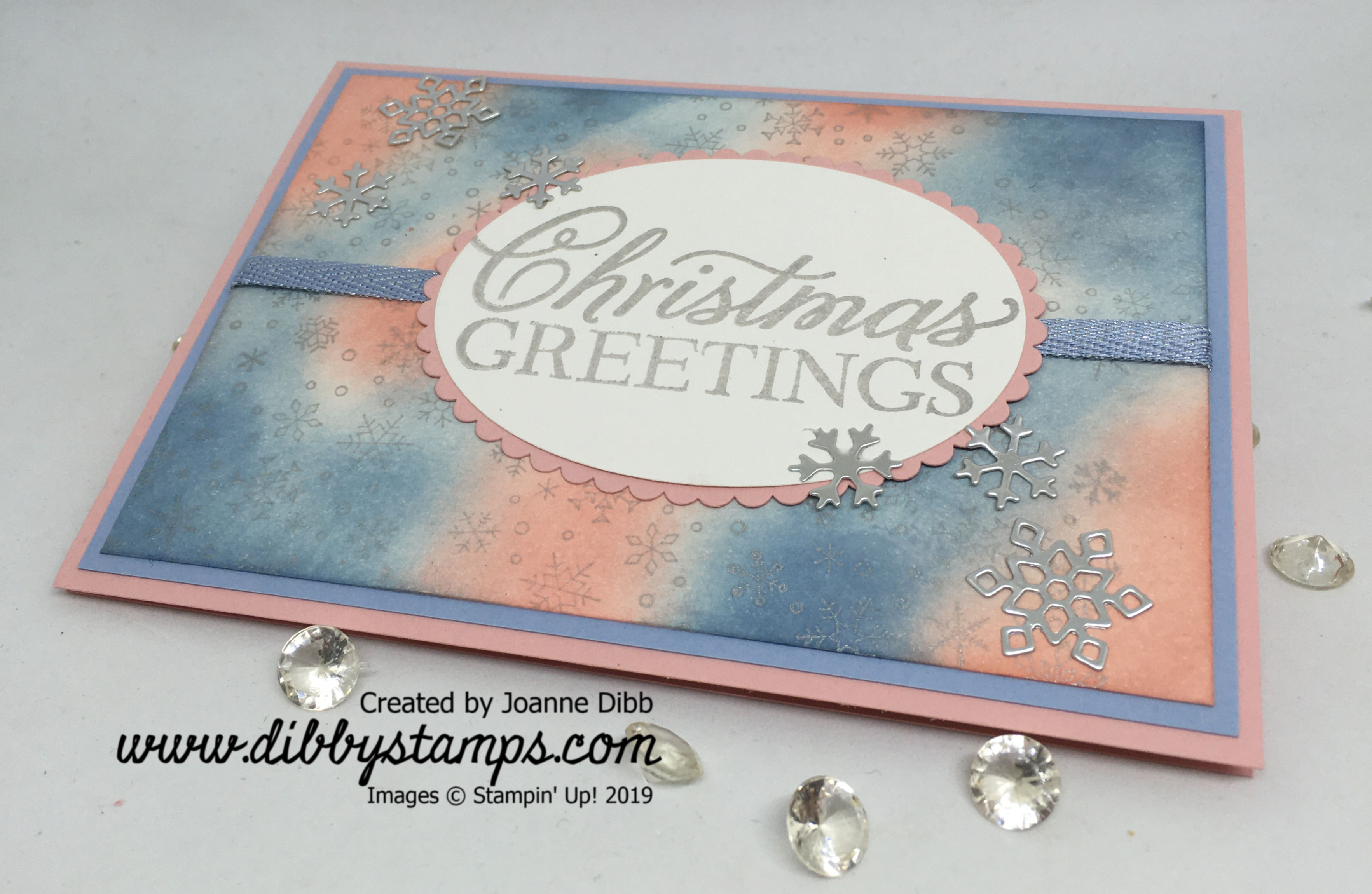 Shimmery Silver Snowflake Card - flat