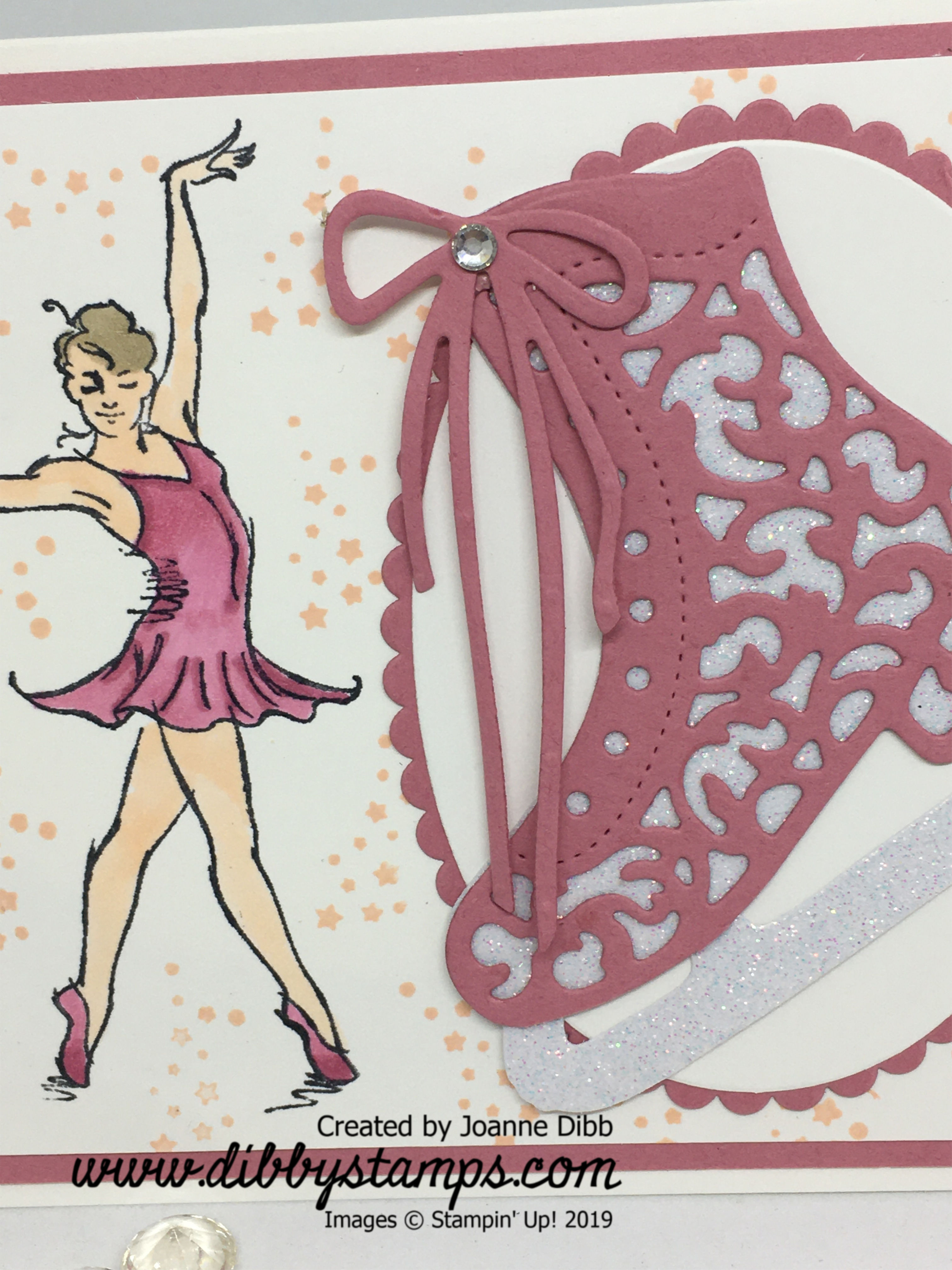 Ice Skater Birthday Card- close up
