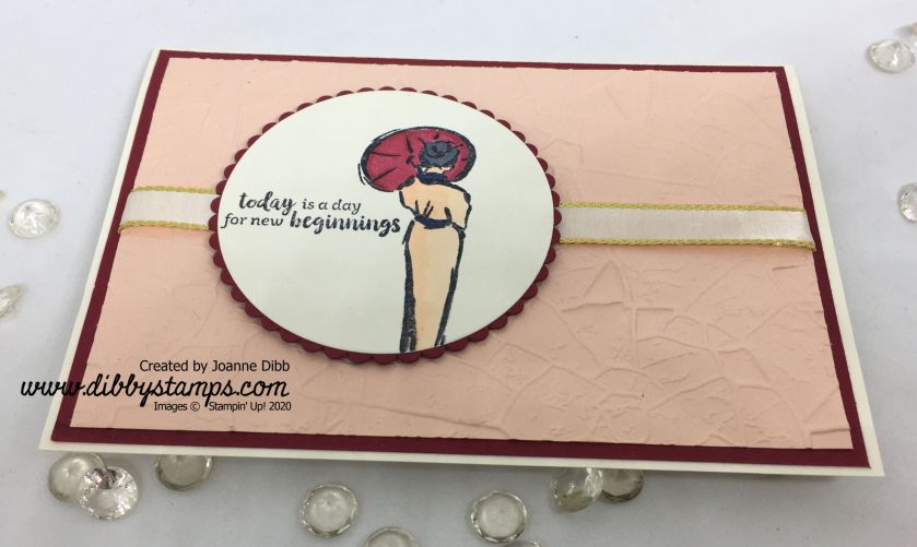 Cherry Blossom Lady Card - flat