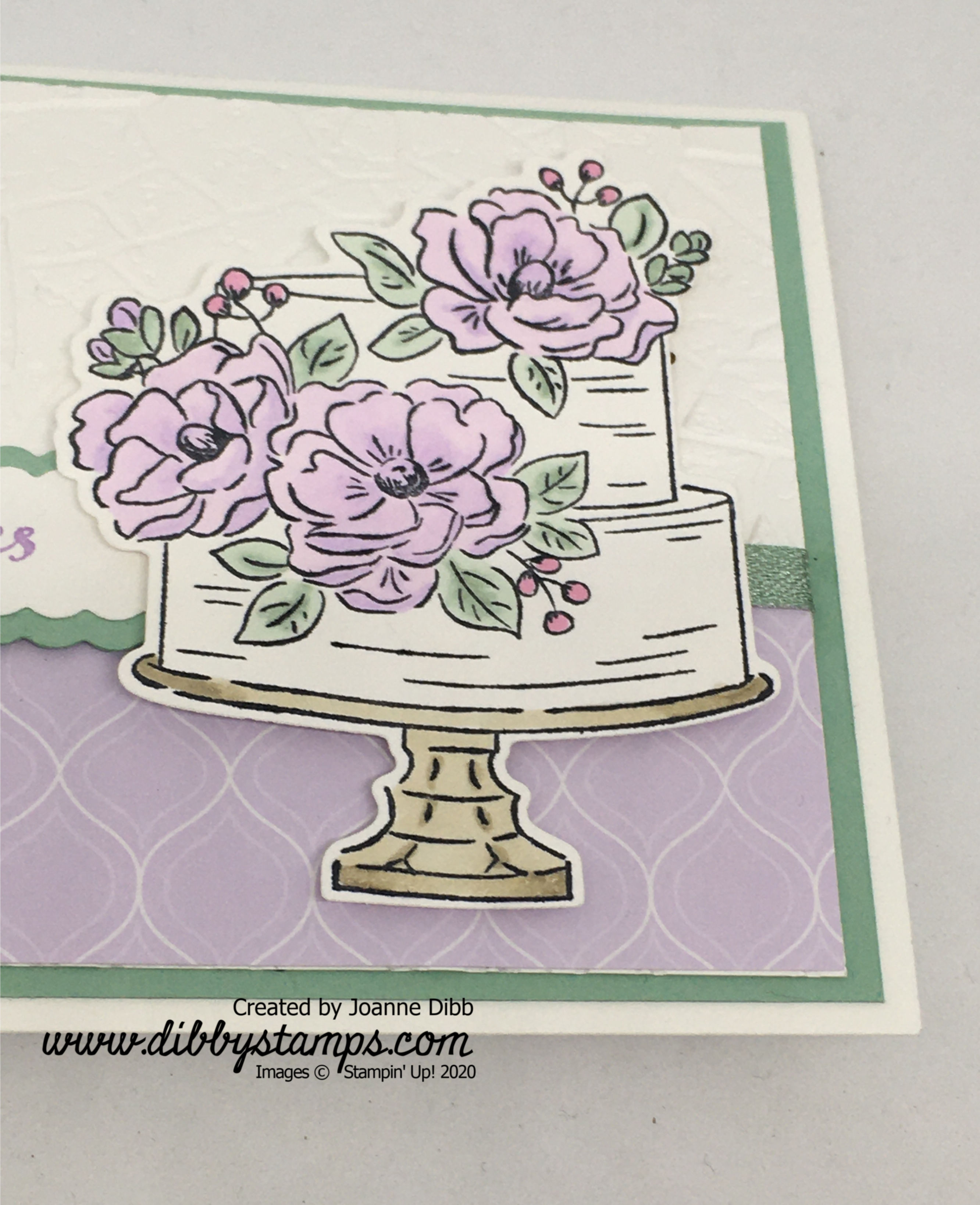 Purple Posy Floral Birthday Card - close up