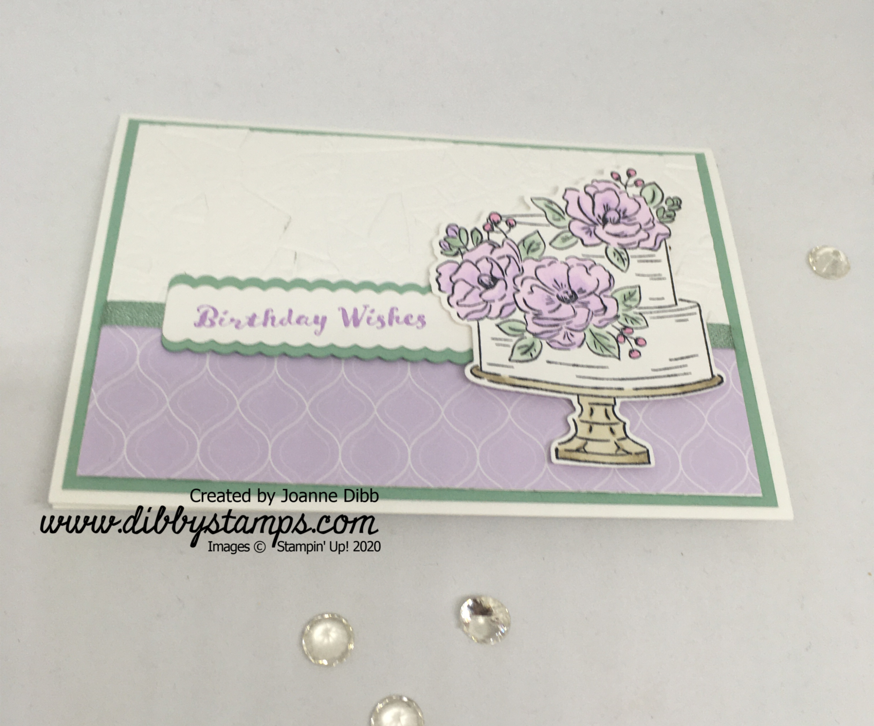 Purple Posy Floral Birthday Card - flat