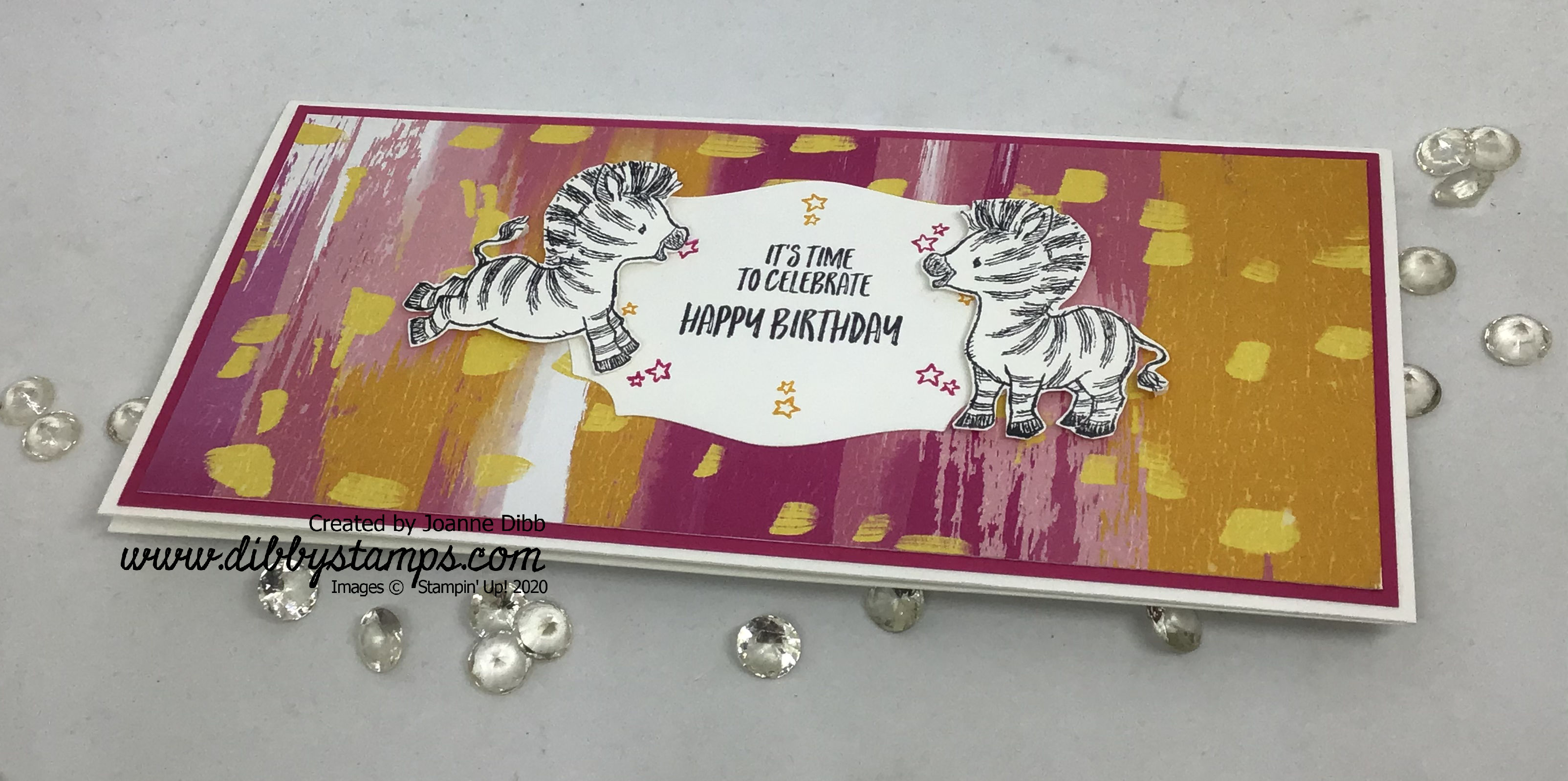 Zany Zebras Mambo Birthday Card - flat