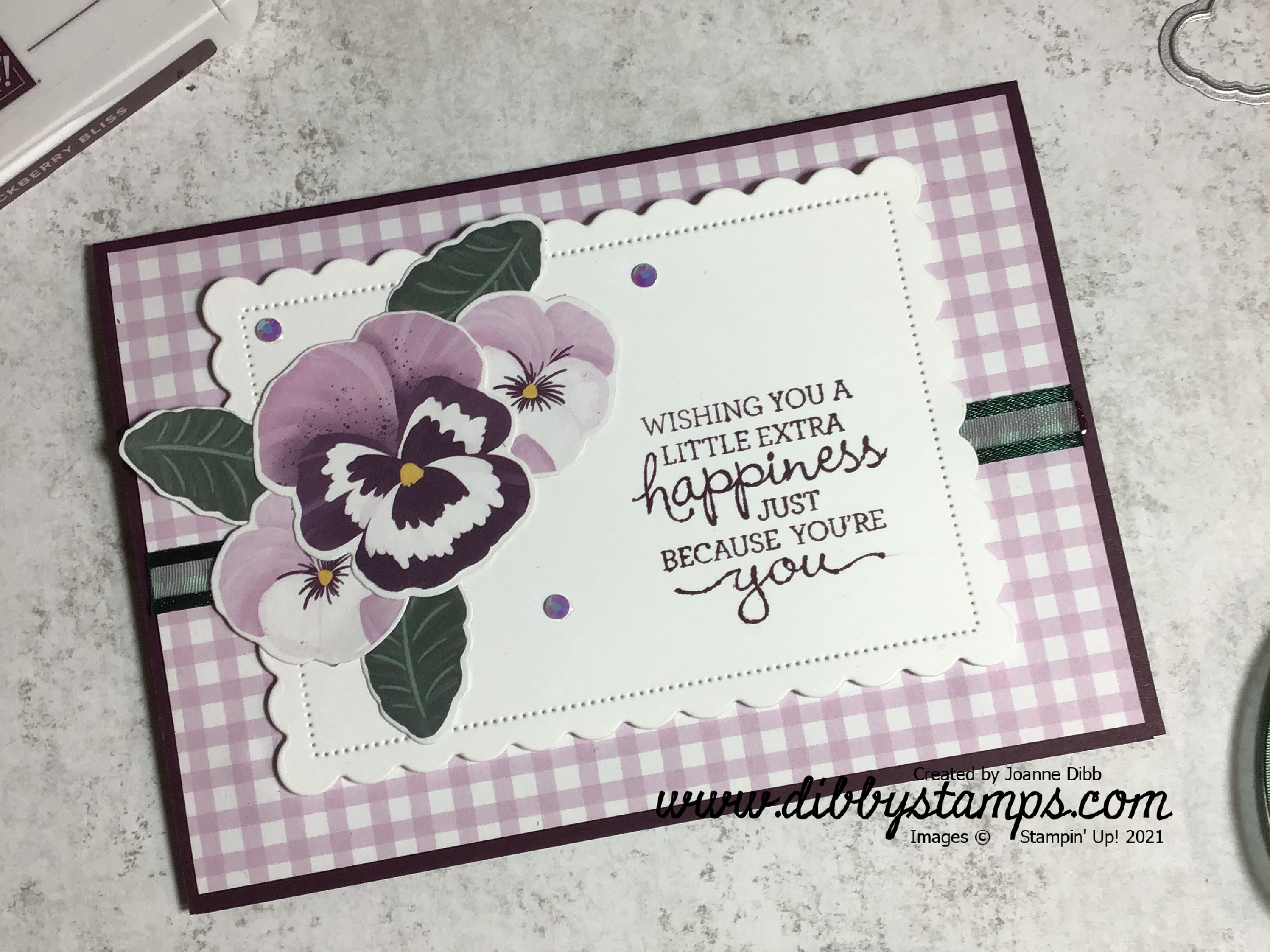 Blackberry Bliss Pansy Petals Card – Dibby Stamps
