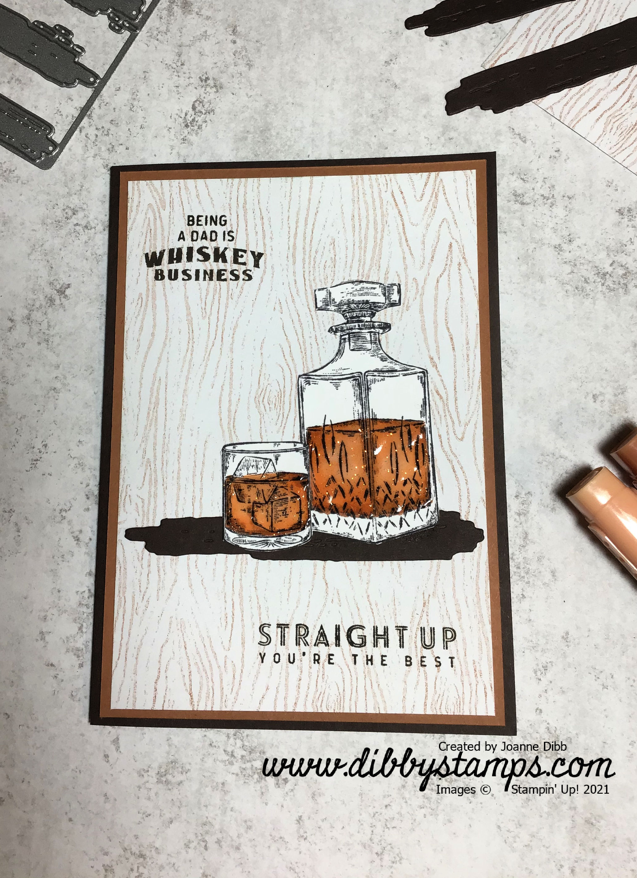 Father’s Day Card with Whiskey Business – Dibby Stamps