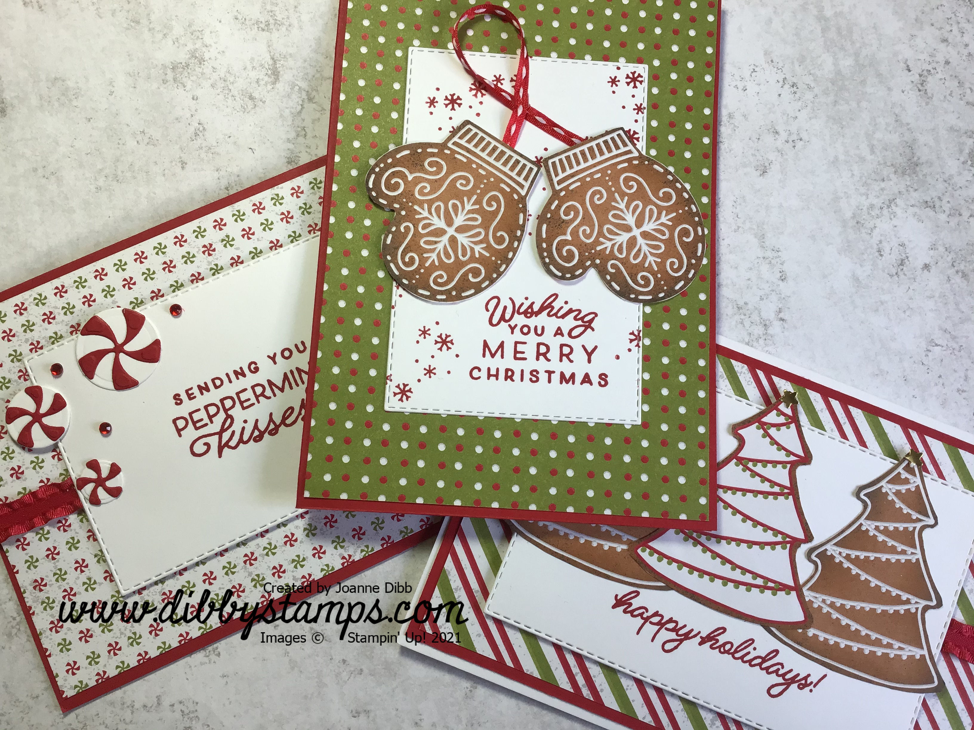 Three Card Thursday: Gingerbread & Peppermint Suite – Dibby Stamps